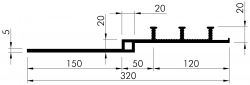 DA 320 einseitig glatt V / one side smooth V
