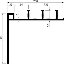 DA 330/35 Ecke A einseitig glatt / one side smooth